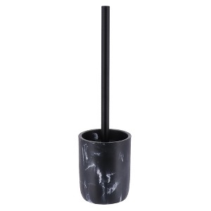 Evideco French Home Goods Black Marble Toilet Brush and Holder Set - 1 of 4