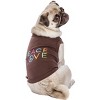 Parisian Pet 'Peace Love' Positive Pet T-Shirt – Stylish Cotton Outfit for Dogs & Cats, Brown-Valentine's Day - 4 of 4
