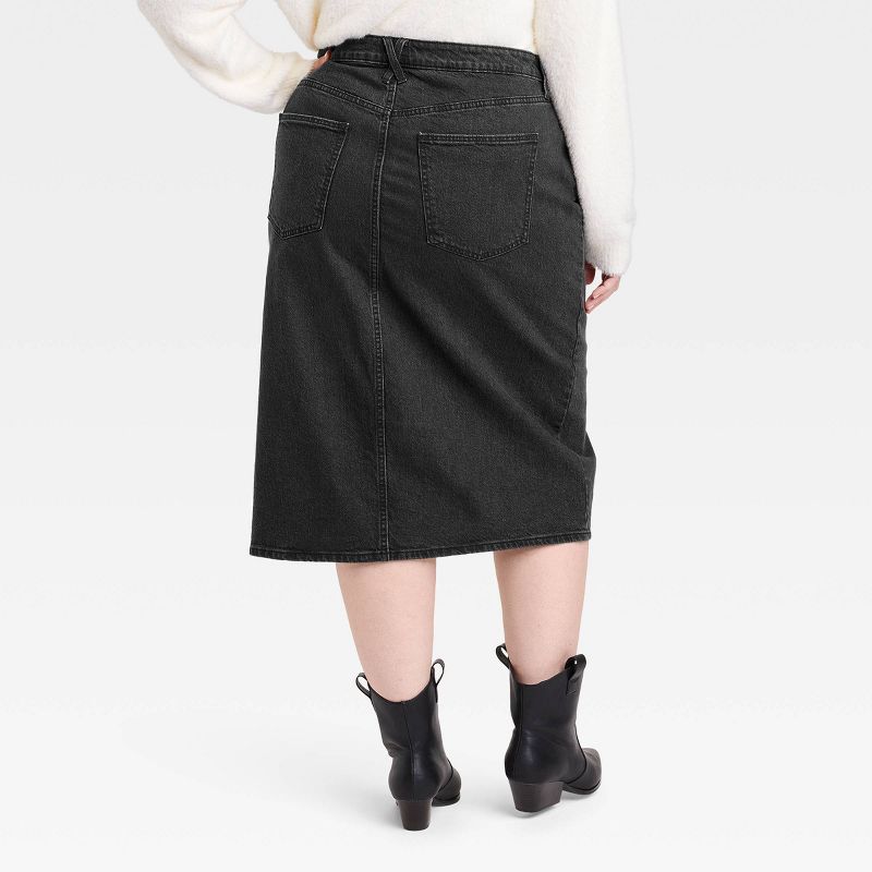 Women's High-Rise Denim Midi Skirt - Universal Thread™, 3 of 11