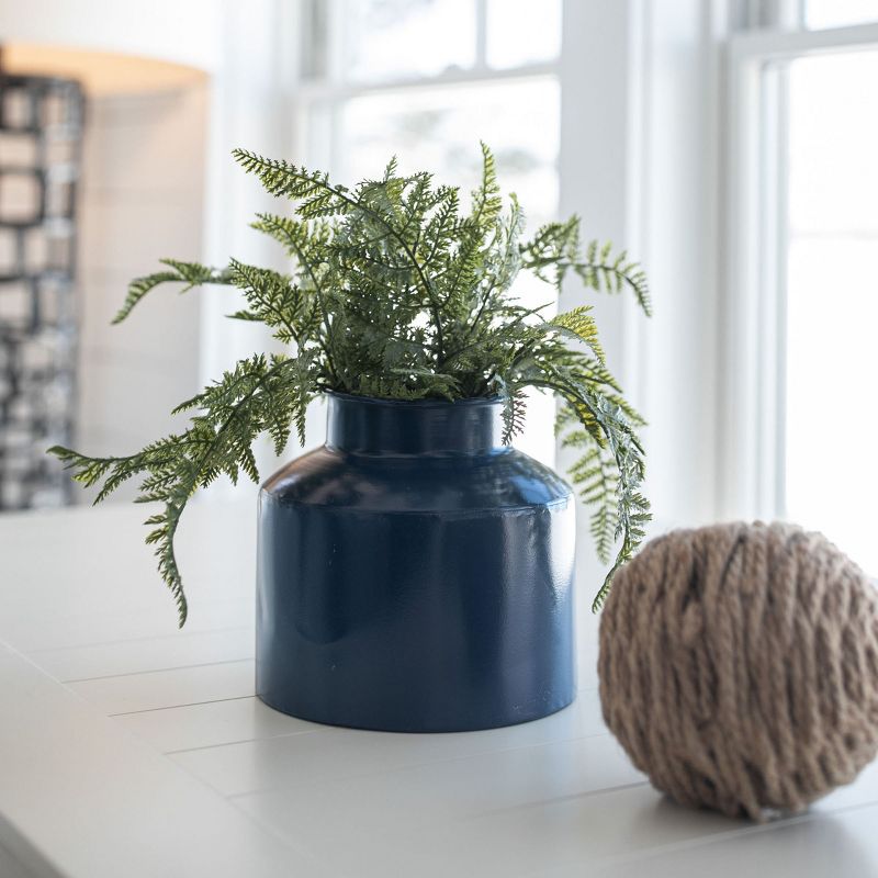Blue Metal Round Vase - Foreside Home & Garden, 3 of 7