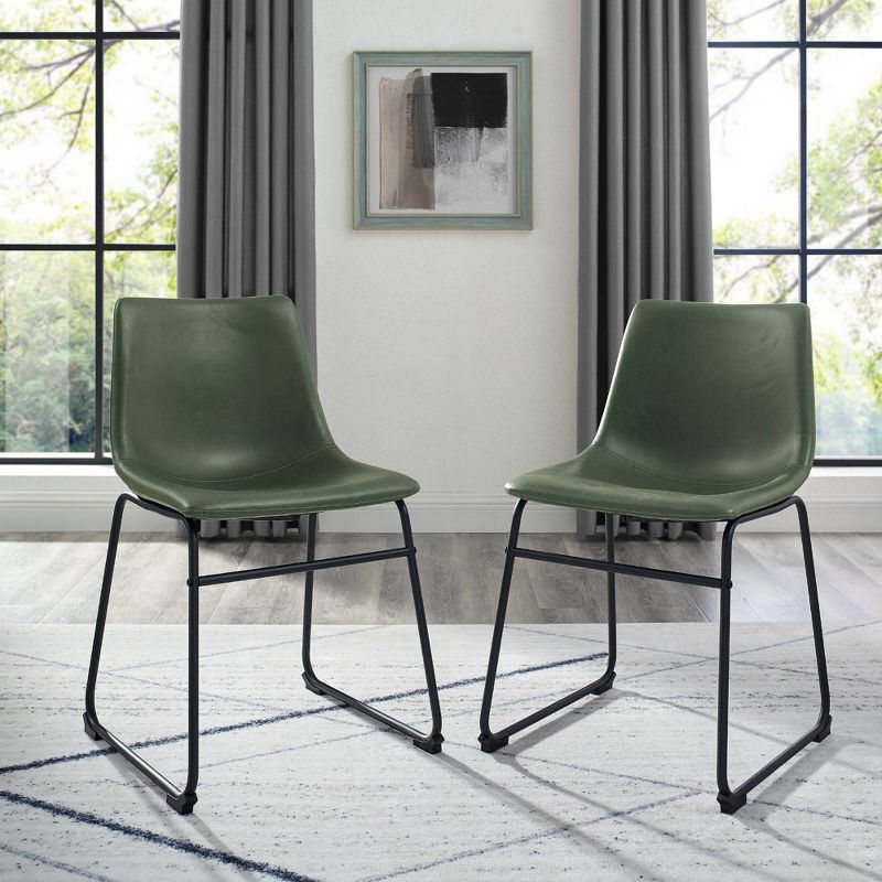 Set of 2 Laslo Modern Upholstered Faux Leather Dining Chairs - Saracina Home, 3 of 13