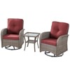 Gymojoy Outdoor Patio Wicker Swivel Chair Glider Chair Table with Removable Cushions - 3 of 4
