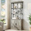 Tall Bookshelf with Doors 73.62in Industrial Storage Open Rack Shelf with Cabinet Wood and Metal Bookcase Bookshelves Large Vintage Display Rack - 3 of 4