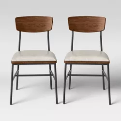 2pk Telstar Mid-Century Modern Mixed Material Dining Chair - Project 62™