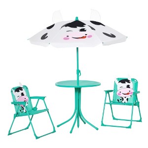 Aghana Digitals Kids 4-Piece Outdoor Folding Furniture Set with Adjustable Sun Umbrella, Ladybug - 1 of 4