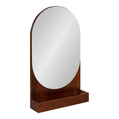 16" x 26" Astora Functional Wall Mirror Walnut Brown - Kate & Laurel All Things Decor