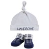 Hudson Baby Infant Boy Cap and Socks Set, Handsome, 0-9 Months - image 3 of 4