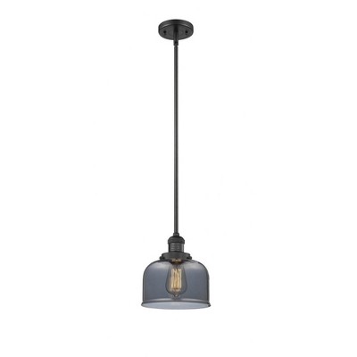 Bell - 1 Light Stem Hung Mini Pendant In Industrial Style-10 Inches Tall and 8 Inches Wide