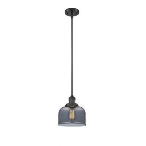 Bell - 1 Light Stem Hung Mini Pendant In Industrial Style-10 Inches Tall and 8 Inches Wide - 1 of 1