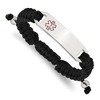 Chisel Stainless Steel and Red Enamel Black Nylon 7.5" to 10.5" Adjustable Medical ID Bracelet - 2 of 4
