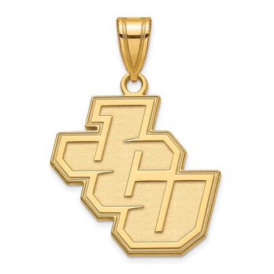 Black Bow Jewelry 14k Yellow Gold John Carroll Blue Streaks NCAA Large Pendant