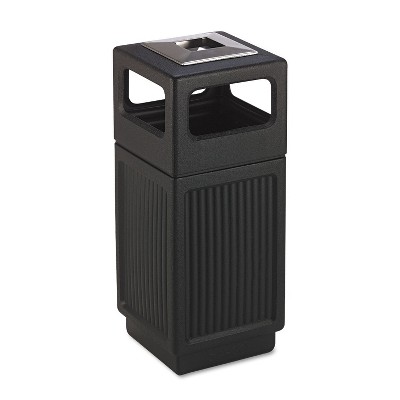 Safco Canmeleon Ash/Trash Receptacle Square Polyethylene 15gal Textured Black 9474BL