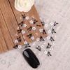 Wrapables 24 Sheets Black & White Flowers with Rhinestones Nail Stickers Set Nail Art - 3 of 4
