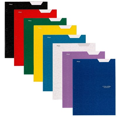 Mead Five Star 4 Pocket Solid Paper Folder (Colors May Vary): Multicolor Stationery, 3 Hole Punched, 25 Sheet Capacity