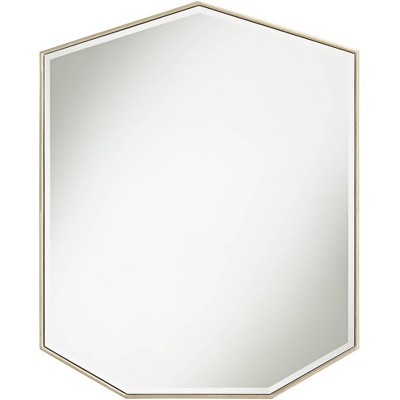 Possini Euro Design Lister Antique Silver 29" x 36" Heptagon Wall Mirror