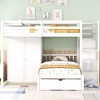 NicBex Full over Twin Bunk Bed Wood Bed Frame with 5 Drawers, Wardrobe, Stairs and Full Length Guardrail, No Box Spring Required - 2 of 4