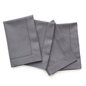 Solino Home Cotton and Linen Hemstitch Dinner Napkins - 1 of 4