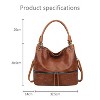 Women Top Handle Satchel Handbags Shoulder Bag Messenger Tote Bag Purse Fashionable Structured Purse with Rivet Detail - 4 of 4