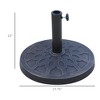 Gulches 18" 26 lbs Round Resin Umbrella Base Stand with Decorative Pattern - Bronze, Fits 1.5", 1.89" Poles - 3 of 4