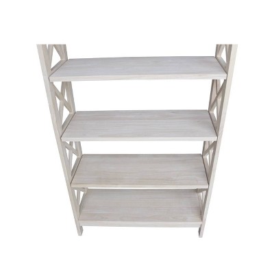 Adjustable Classic 54'' Brown Solid Wood X-Sided Bookcase