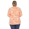 Womens Plus Pleated Long Sleeve Floral Print Blouse - White Mark - 3 of 4
