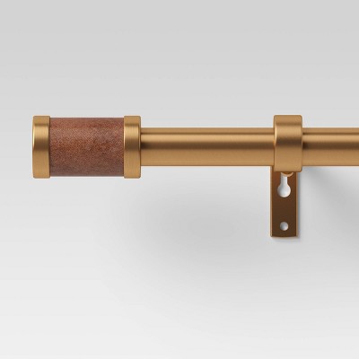 Leather Curtain Rod Bracket With Brass Curtain Rod Holder Wall