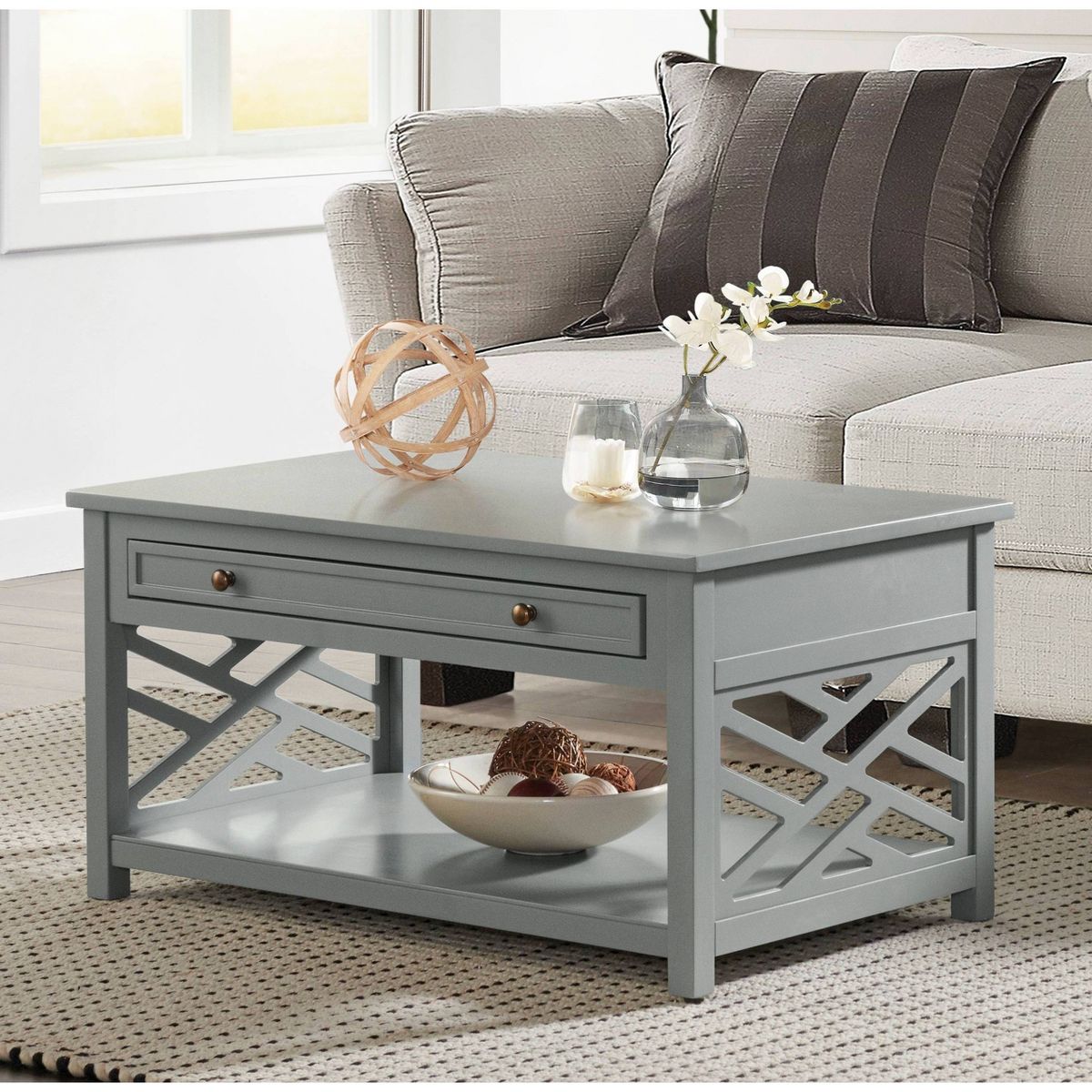 36" Middlebury Wood Coffee Table with Drawer - Alaterre Furniture - thumbnail 3