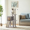 Cat Tree for Indoor Cats - 46.5-Inch Multi-Level Plush Cat Tower with Scratching Post, Ramp, 3 Removable Pompom Sticks, Cat Cave - 2 of 4