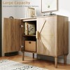 Buffet Cabinet with Storage, Buffet Storage Cabinet with Rattan Decorating 2 Doors - 4 of 4