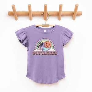 The Juniper Shop Sunkissed Rainbow Toddler Flutter Sleeve Tee - 1 of 2