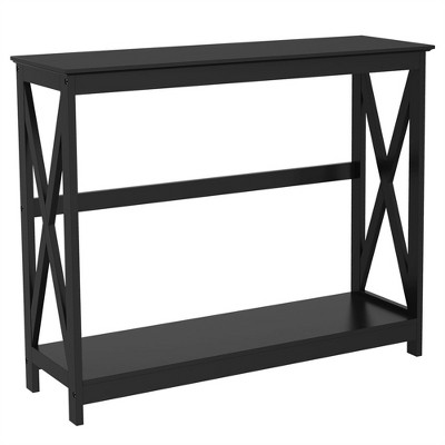 Yaheetech 2-Tier X-Design Console Table Sofa Side End Table for Living Room