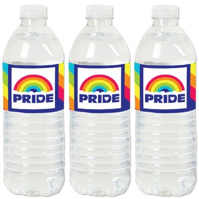 Big Dot of Happiness Love is Love - Gay Pride - LGBTQ Rainbow Party Water Bottle Sticker Labels - Set of 20