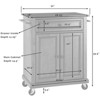 Wood Solid Black Granite Top Kitchen Cart in Mahogany Brown - Pemberly Row - 4 of 4