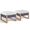 Gymojoy 2 Pieces Outdoor Patio Ottoman with Cushion - 3 of 4