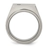 Chisel Titanium Brushed and Polished CZ Square Signet Ring - 2 of 4