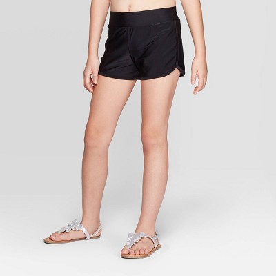 girls black swim shorts