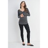 Hello Miz Women's Ribbed Sweetheart Neck Long Sleeve Maternity Top - 4 of 4