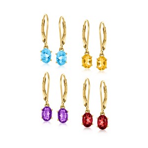 Ross-Simons 5.00 ct. t.w. Multi-Gemstone Jewelry Set: 4 Pairs Of Drop Earrings in 18kt Gold Over Sterling - 1 of 4