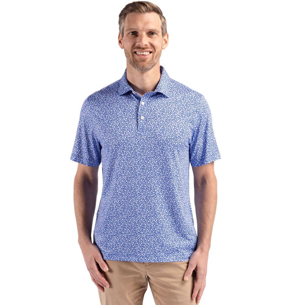 Cutter & Buck Pike Eco Flora Print Recycled Mens Big & Tall Polo - thumbnail 5