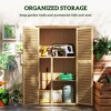 FURNIinspire Utility Storage Cabinet Wooden Outdoor Storage Cabinet Storage With Asphalt Roof 2 Wood Doors With Lock, Yellow, 38.40"*23.00"*13.40" - 3 of 4