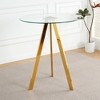 Sapphtopaz Round Dining Table Tempered Glass Kitchen Table Dining Room Table with Metal Base for Dining Room, Small Spaces - 3 of 4