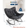 Outdoor Balcony Papasan Rocking Chair, Oversized Rocking Chair w/ Sturdy Metal Frame, Patio Rattan Egg Rocker - 2 of 4