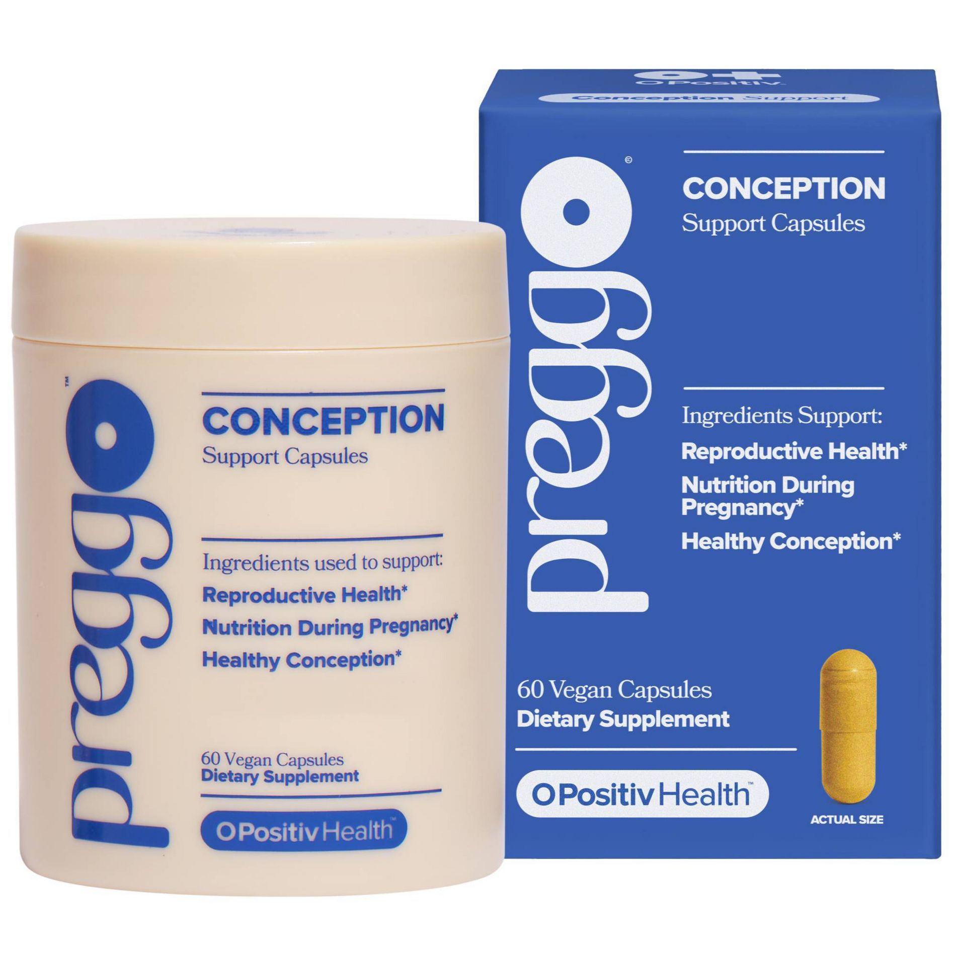 O Positiv PREGGO Conception Support Capsules for Women to Support Reproductive Health, Healthy Conception & Nutrition During Pregnancy - 60ct