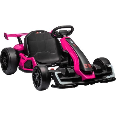 coucheta 24V Kids Go Kart, 300W Powerful Electric Drift Kart Car with Adjustable Seat, IDE On Toy with 4 Speed Mode, Eva Tire, for Age 6-12