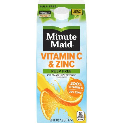 Minute Maid Vitamin C and Zinc Pulp Free Orange Juice - 59 fl oz