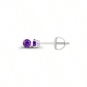 Silver Hypoallergenic 3mm Birthstone Stud Earrings Small and Exquisite Earrings - 1 of 4