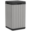 vidaXL Outdoor Garbage Bin Gray 15"x15"x25.6" PP - 2 of 4