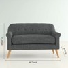 KWPZQEB Small Loveseat Couch Sofa, Mid Century Fabric 2-Seat Sofa with Upholstered and Armrests, Button Tufted Loveseat for Living Room, Apartment - 4 of 4