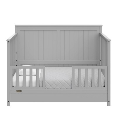 Pebble Gray 5-in-1 Convertible Crib with Storage Drawer
