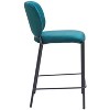 Counter Stool – 36.2" H With Green Velvet Seat & Powder-Coated Steel Frame (Set of 2) By Zuo Modern - 2 of 4